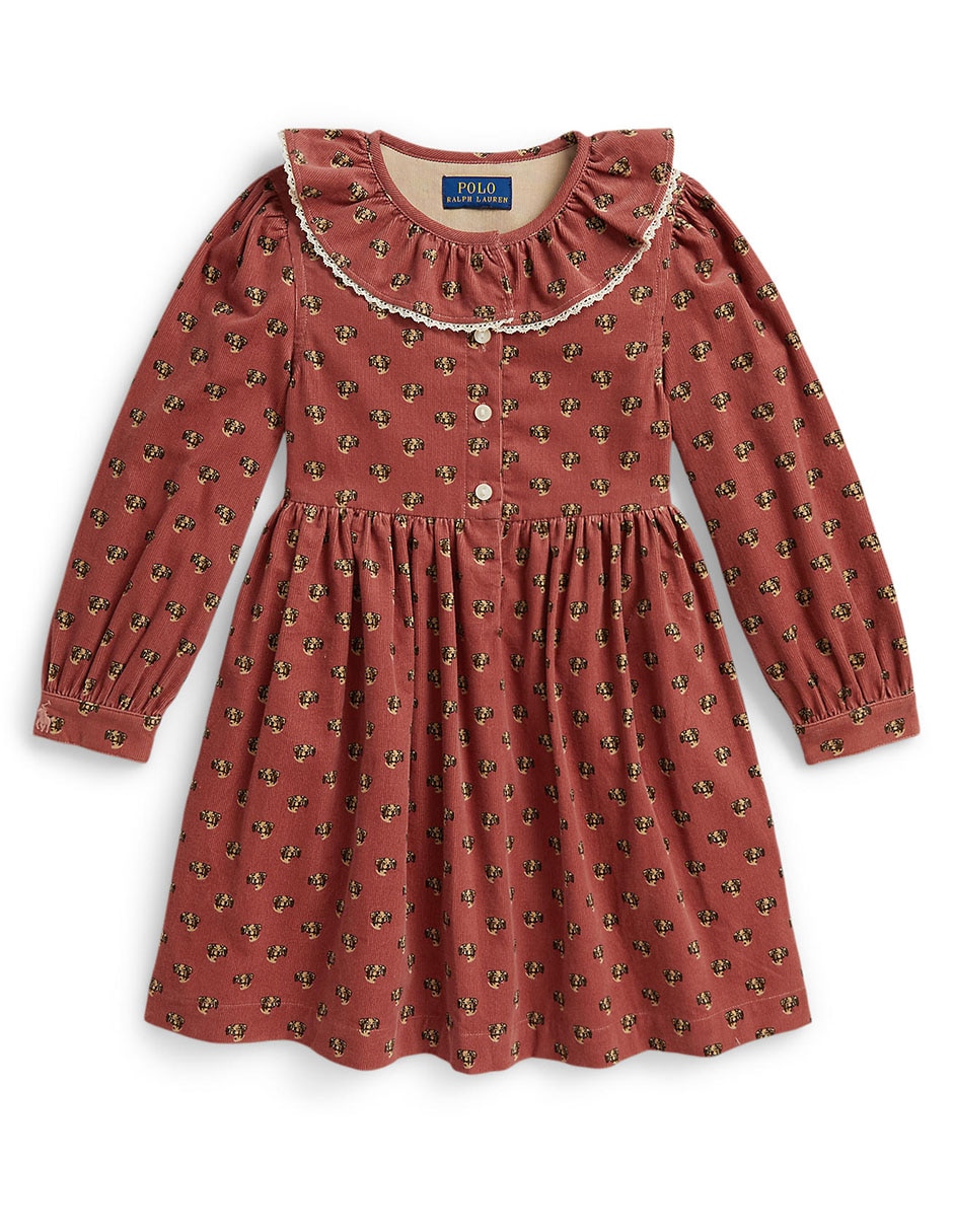 Vestido manga regular para niña