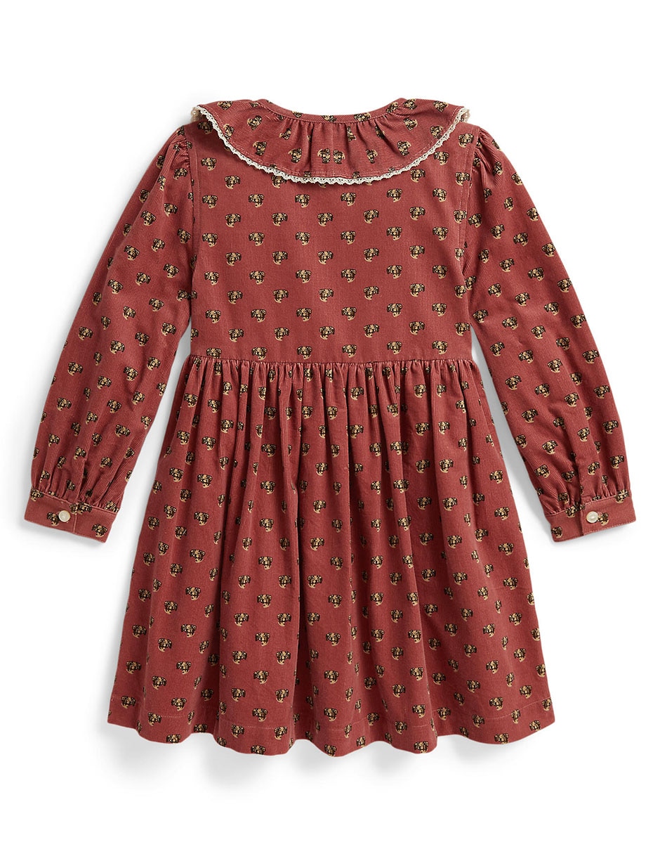 Vestido manga regular para niña