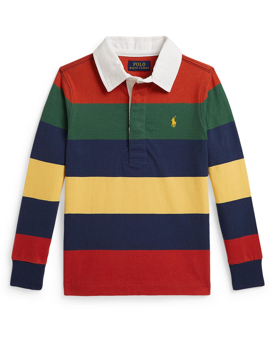 Playera tipo polo de algodón para niño