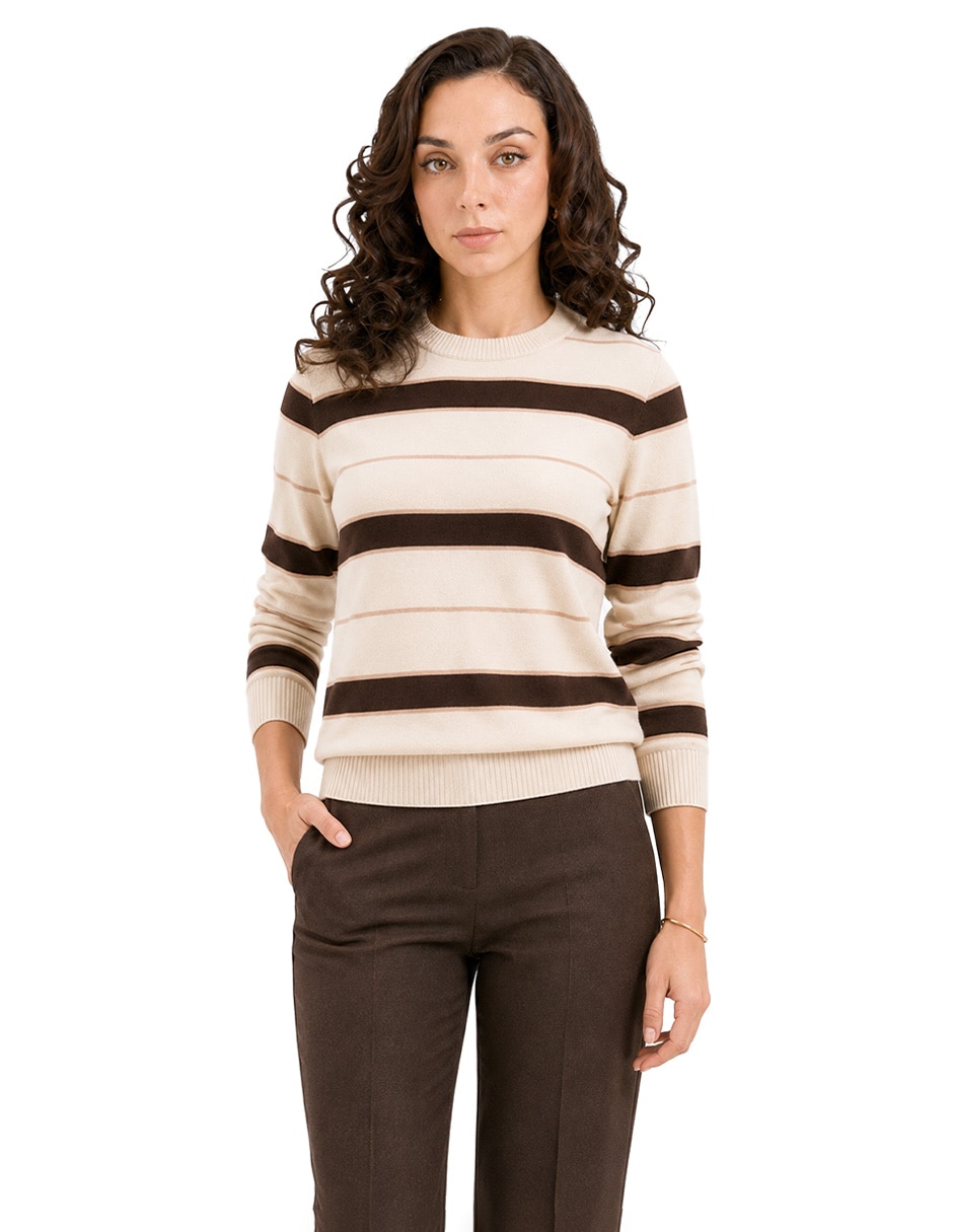 Suéter cuello redondo para mujer