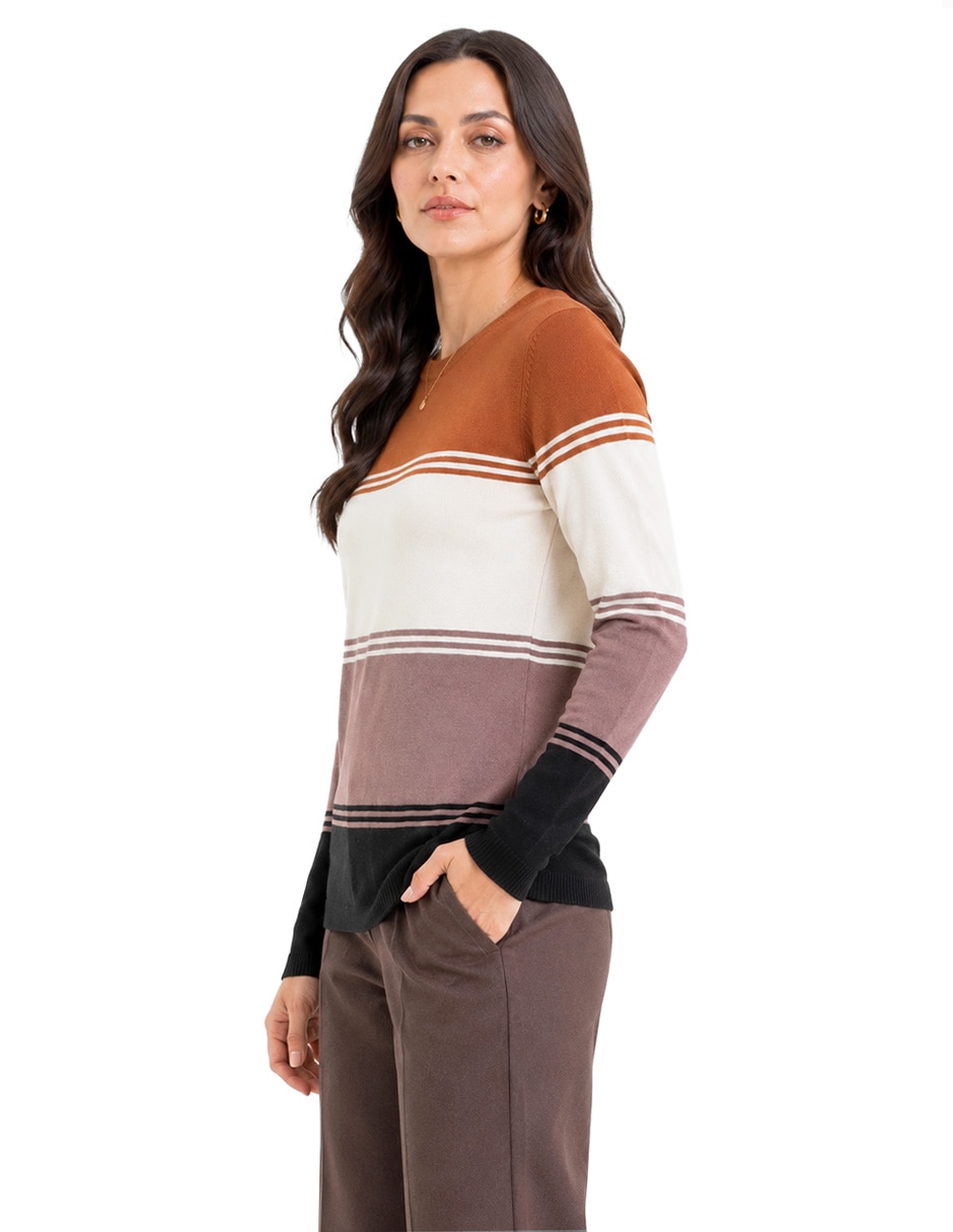 Suéter cuello camisero para mujer 5