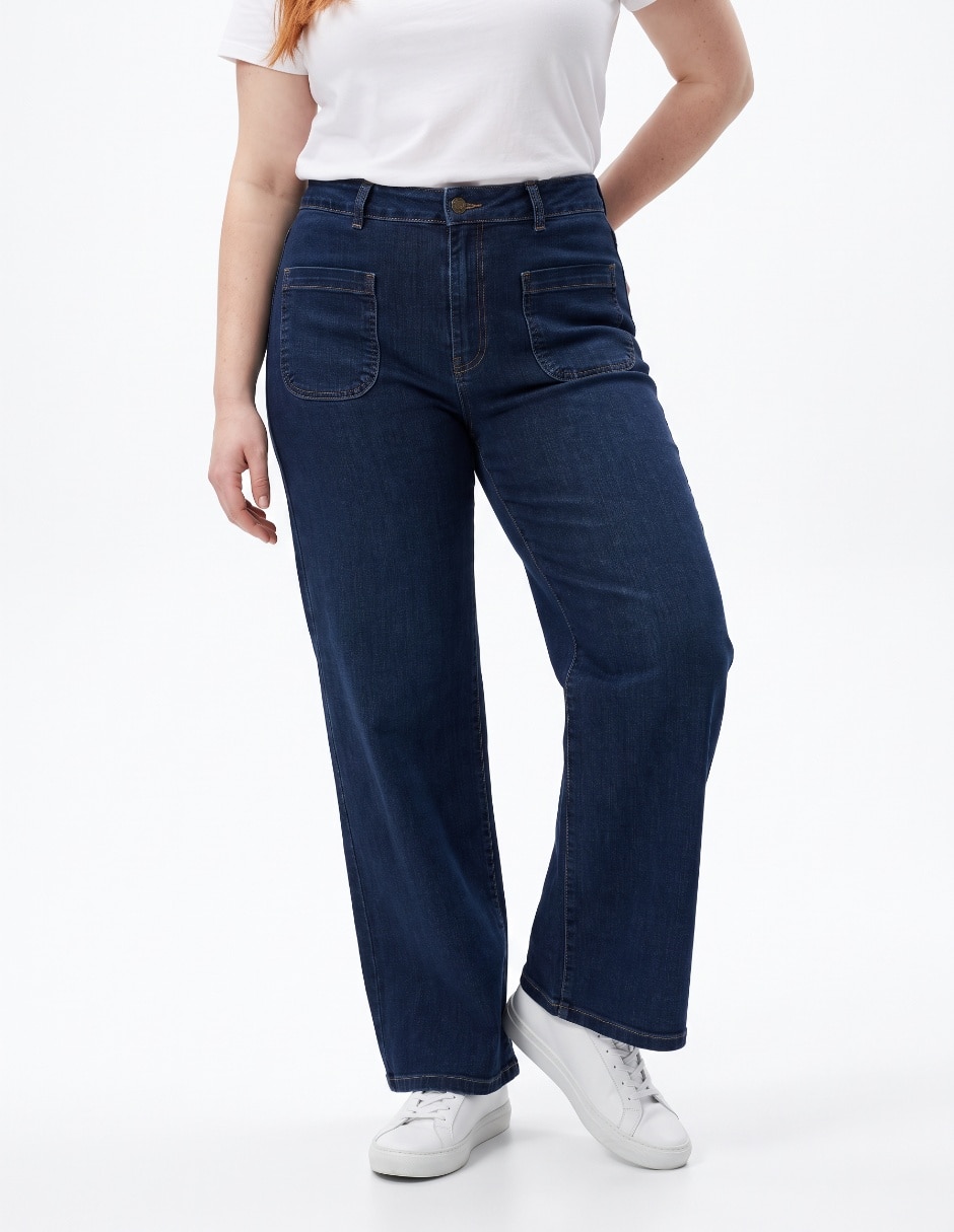 Jeans Wide Leg L554 corte cintura para mujer Jeans Wide Leg L554 corte cintura para mujer