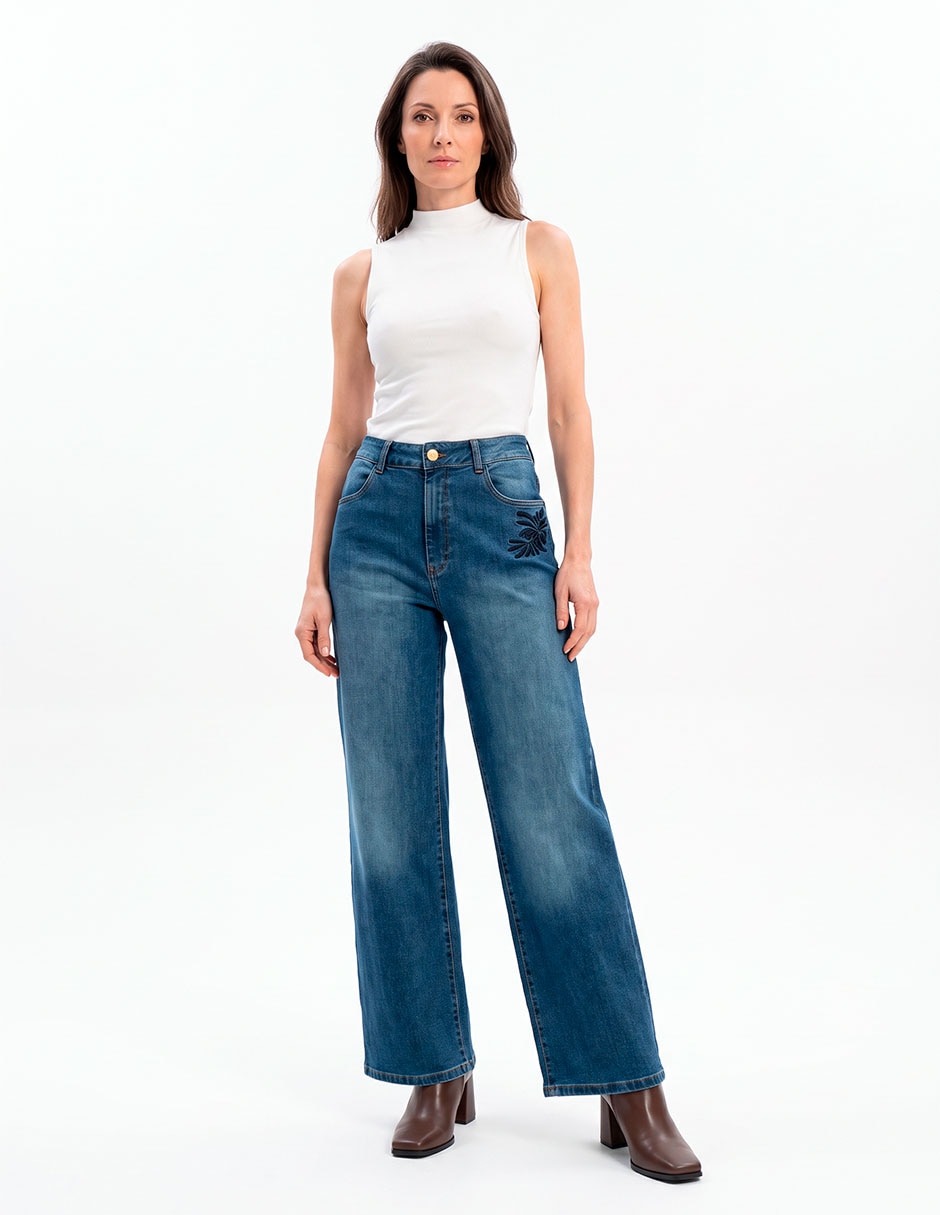 Jeans wide leg para mujer