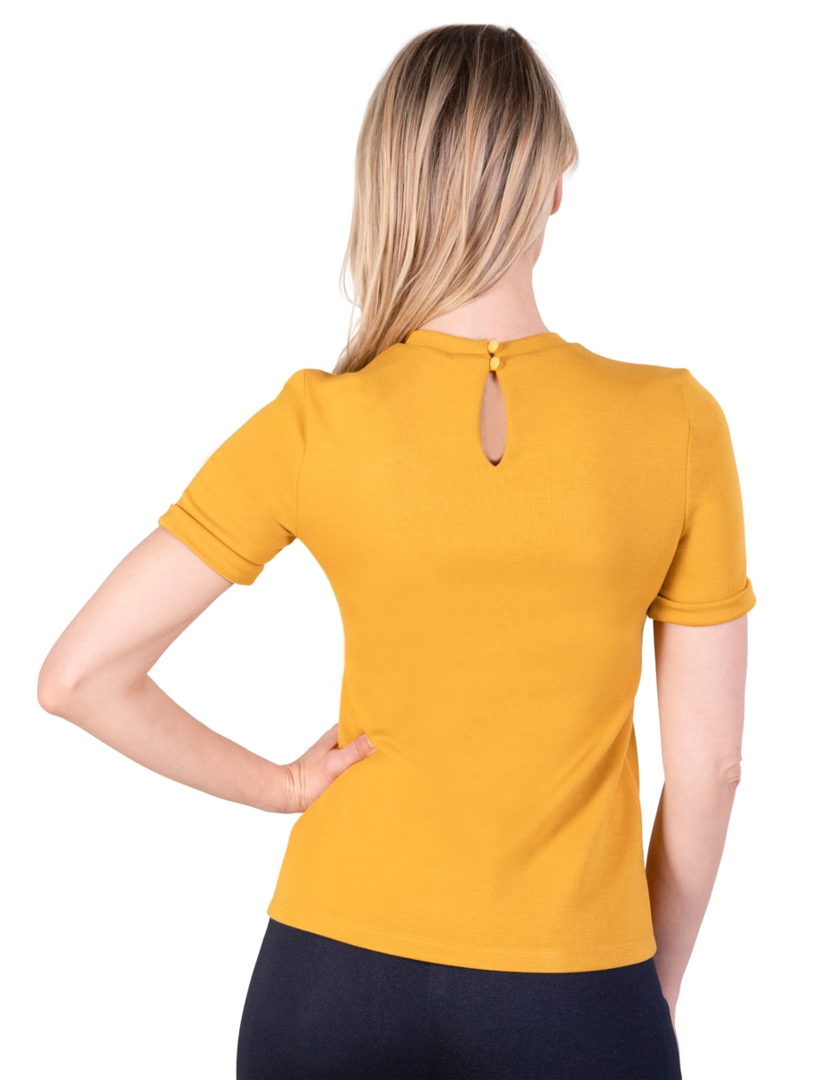 Blusa sin familia manga corta para mujer 4