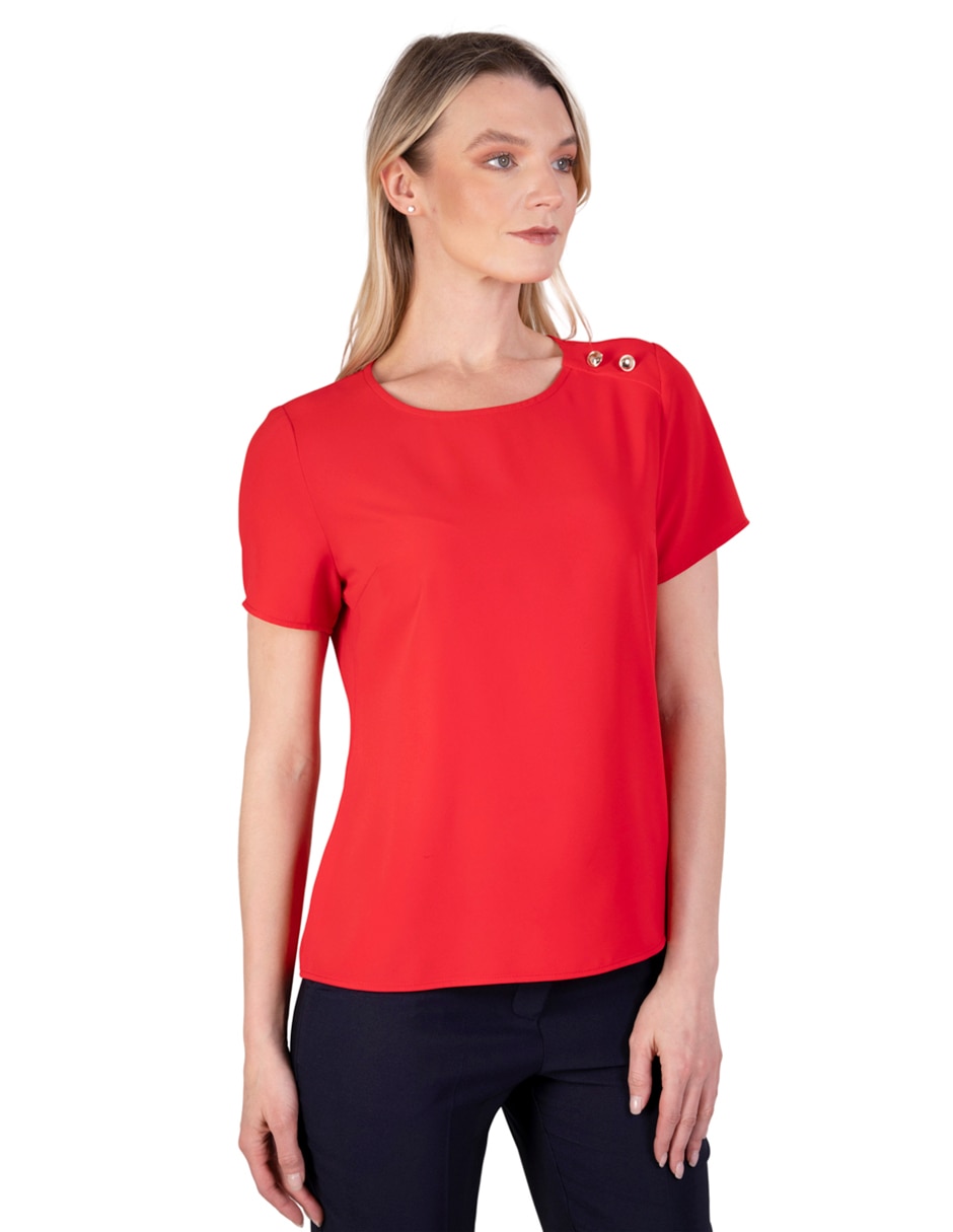 Blusa manga corta para mujer