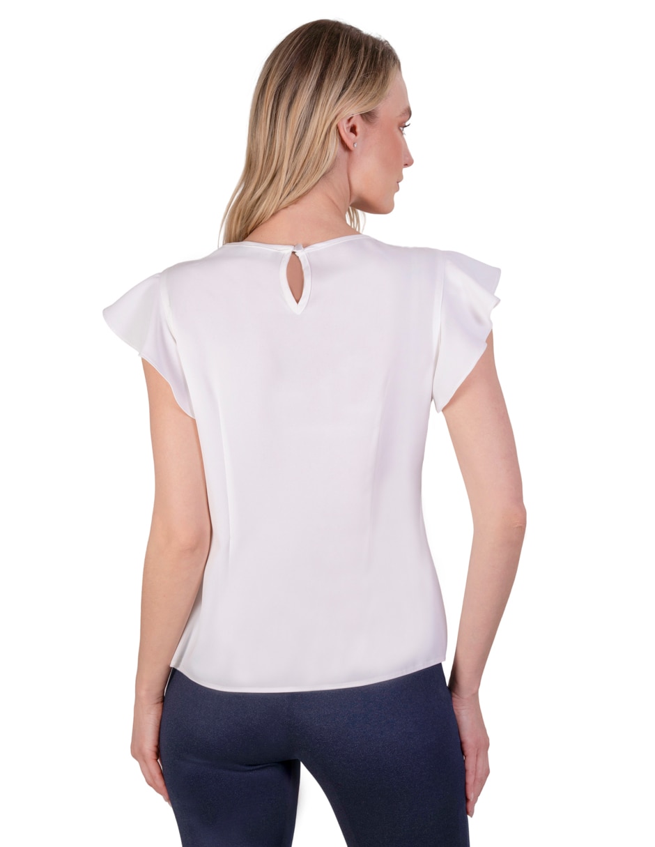 Blusa atelier petite manga corta para mujer