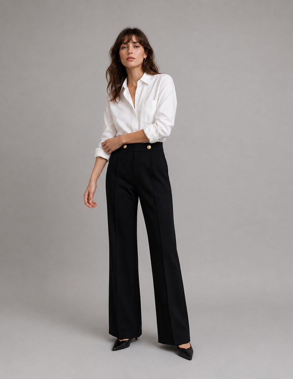 Pantalón flare fw26 acampanado para mujer 3