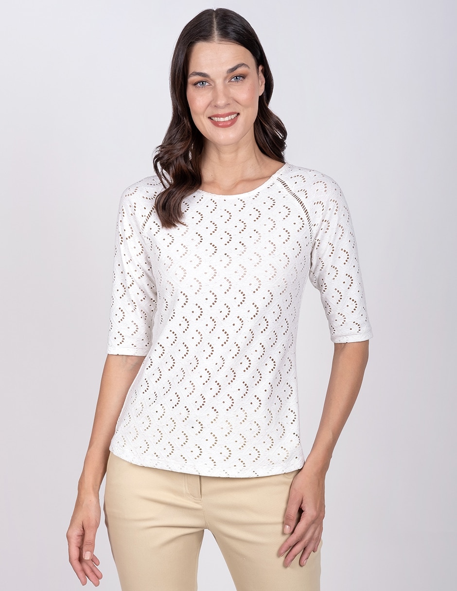 Blusa manga 3/4 para mujer Blusa manga 3/4 para mujer