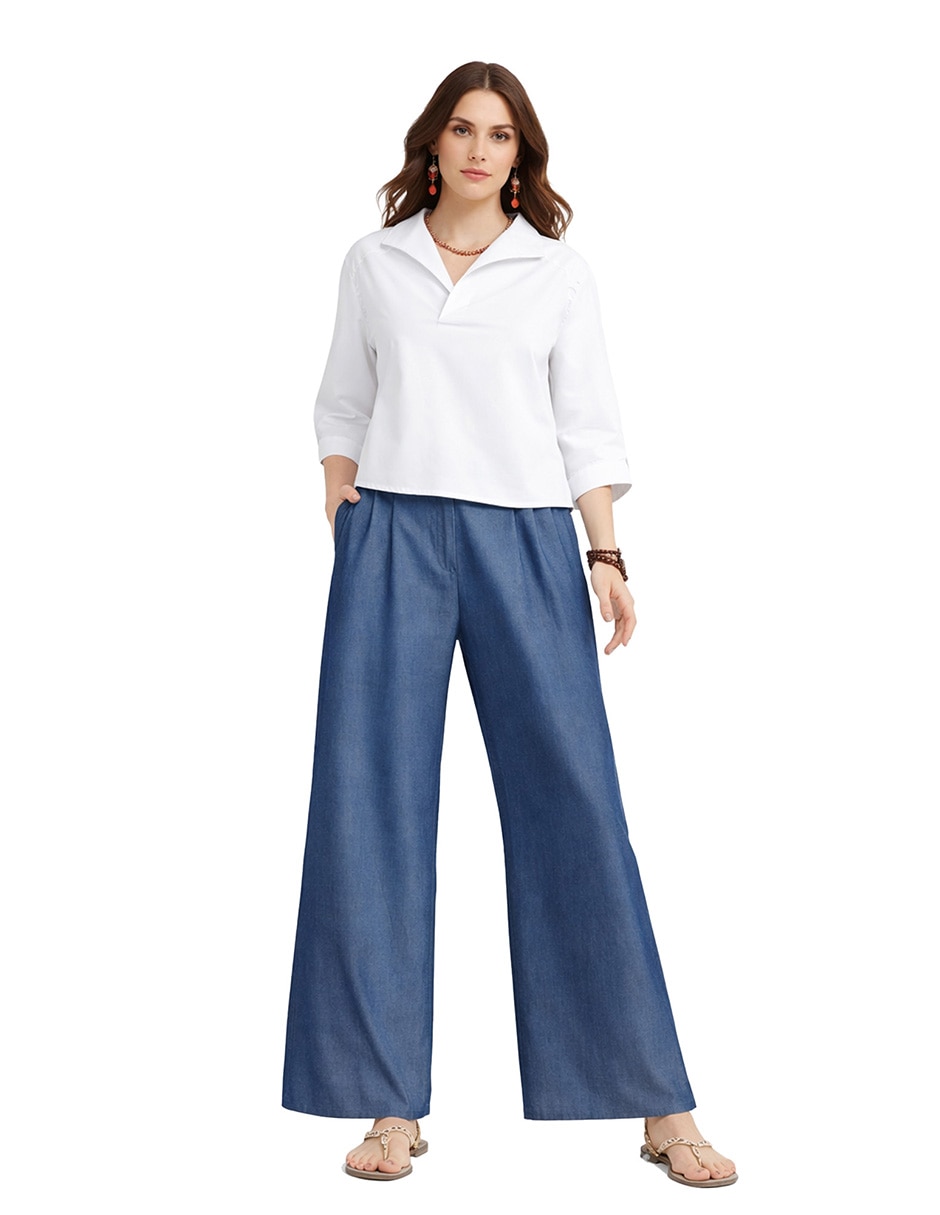 Pantalón relaxed amplio para mujer 4