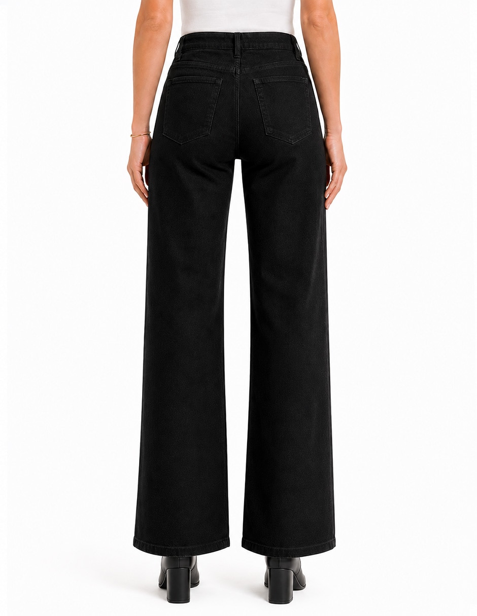 Jeans regular straight corte cintura para mujer 3