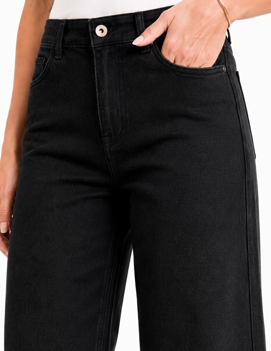 Jeans regular straight corte cintura para mujer 4