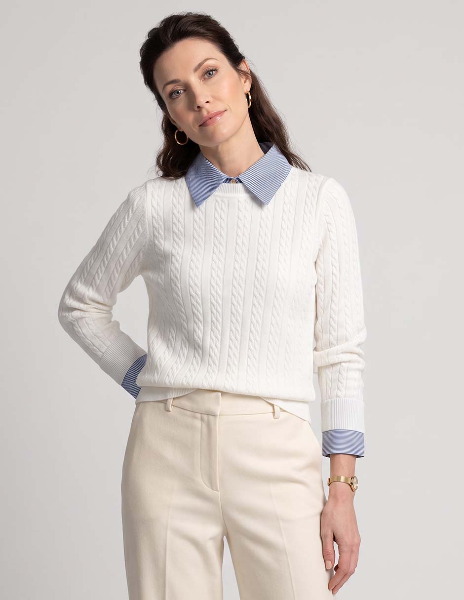 Suéter cuello camisero para mujer Suéter cuello camisero para mujer