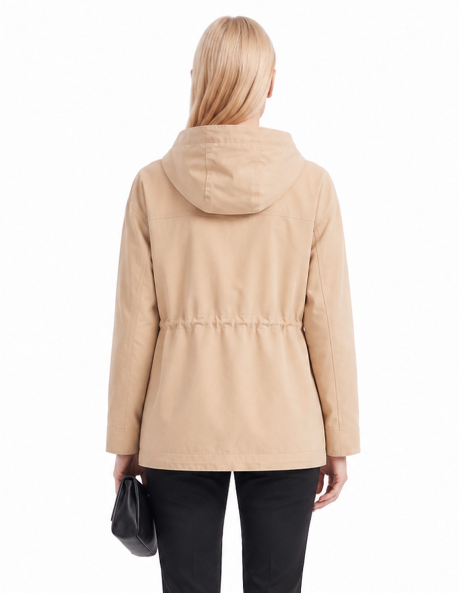 Gabardina resistente al agua con capucha shyla para mujer