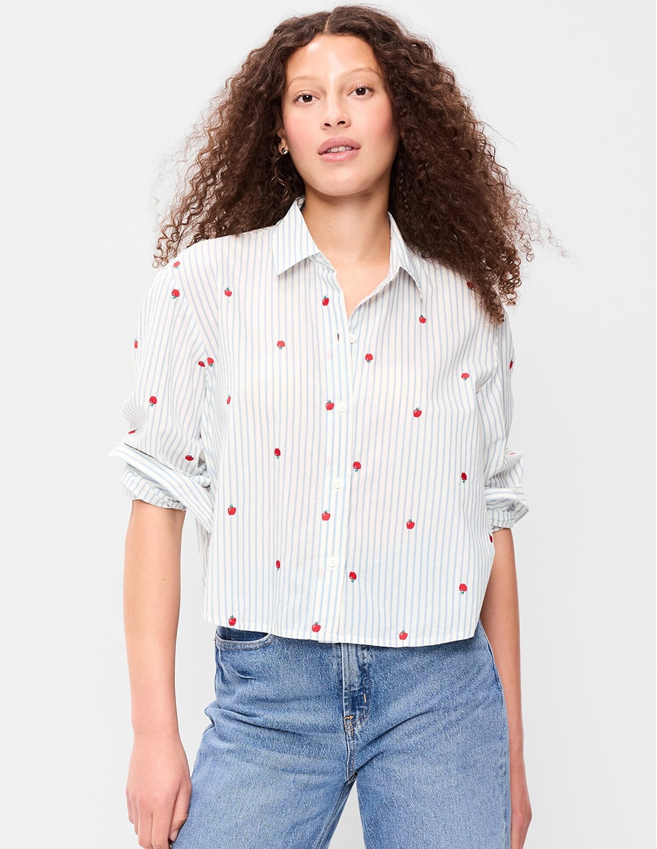 Blusa camisera Old Navy manga larga para mujer