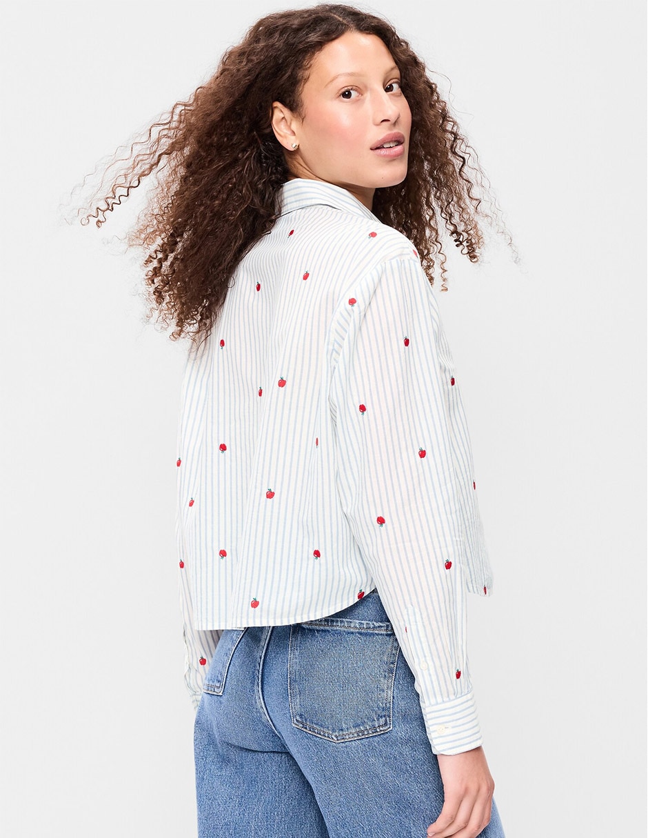 Blusa camisera Old Navy manga larga para mujer