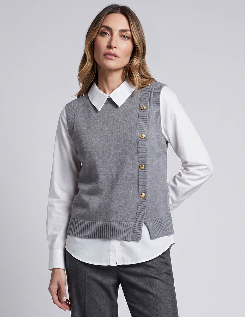 Suéter davinchy cuello camisero para mujer