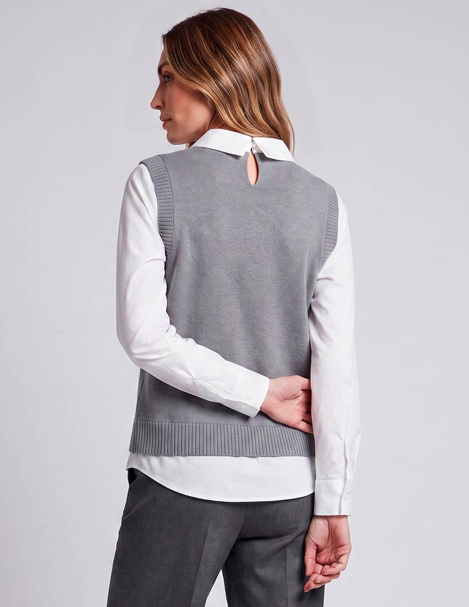 Suéter davinchy cuello camisero para mujer