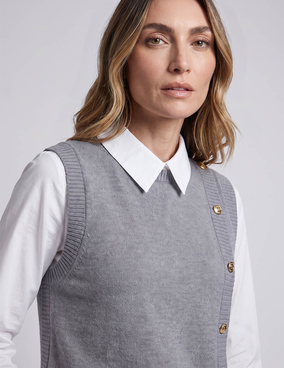 Suéter davinchy cuello camisero para mujer