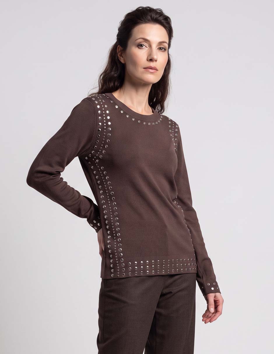 Suéter cuello redondo para mujer