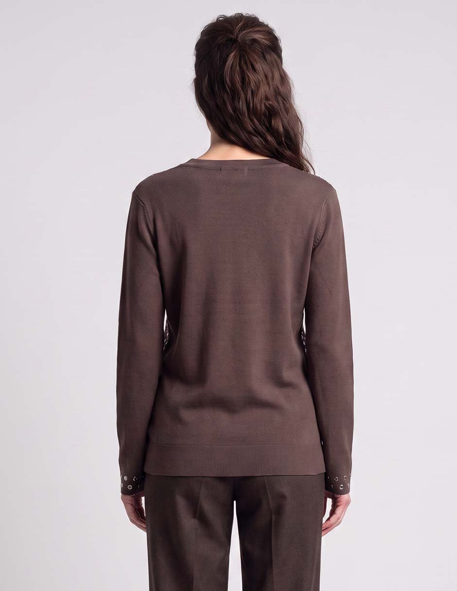 Suéter cuello redondo para mujer 2