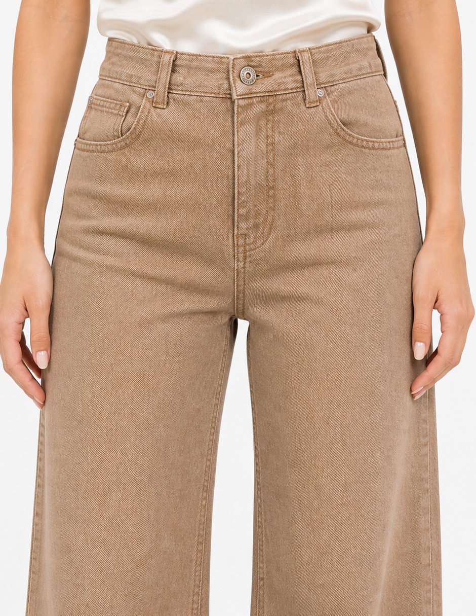 Jeans regular relajado cintura denim para mujer 4