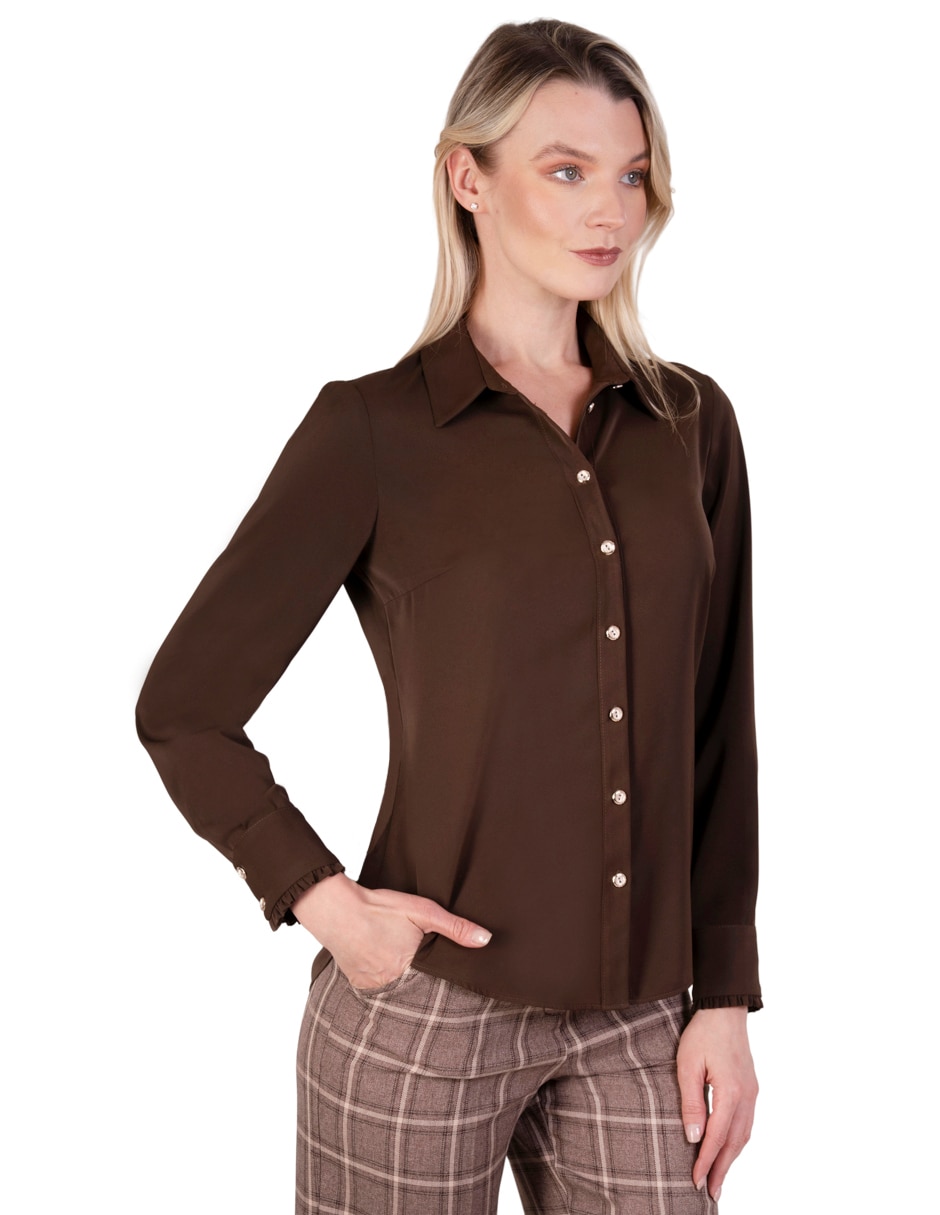 Blusa manga larga para mujer