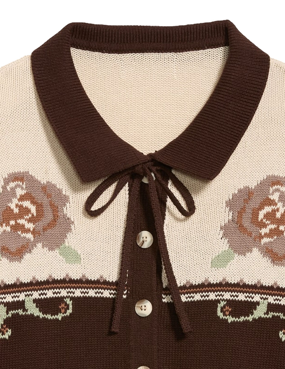 Suéter cuello con botón para mujer 2