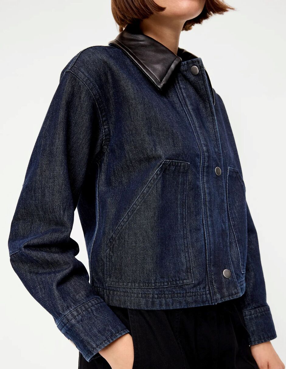 Chamarra denim de algodón para mujer 4
