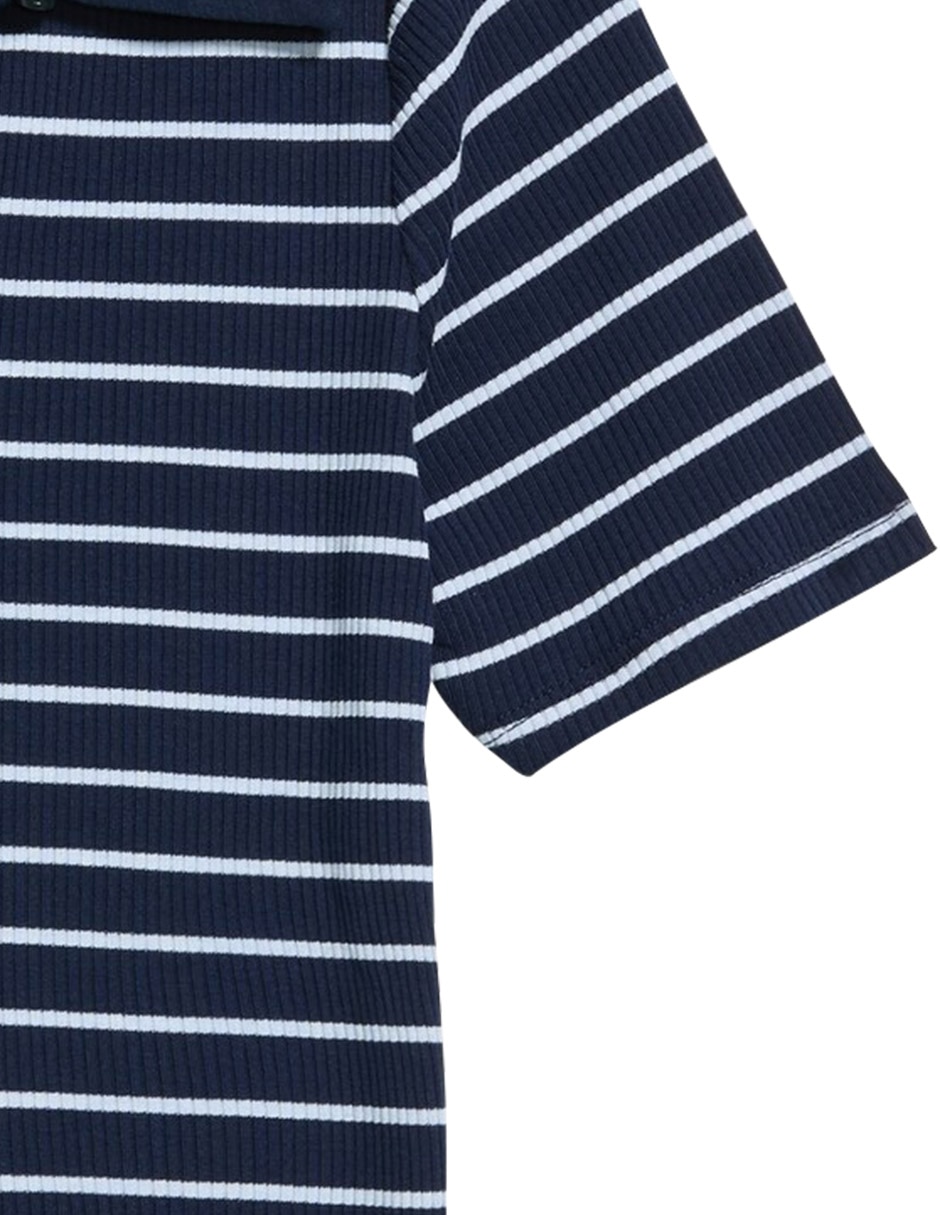 Playera manga al codo cuello camisero para mujer 3