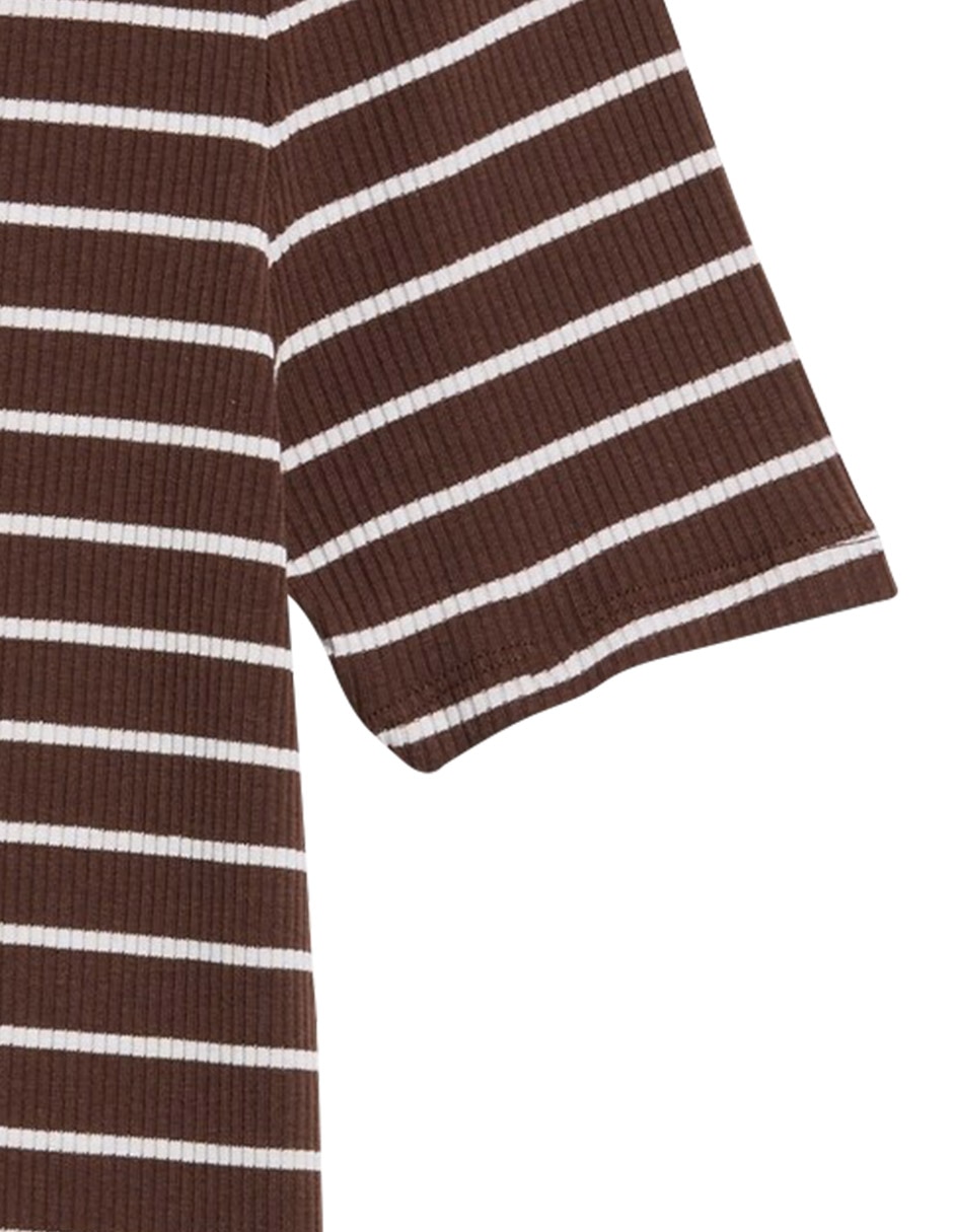 Playera manga al codo cuello camisero mujer 3