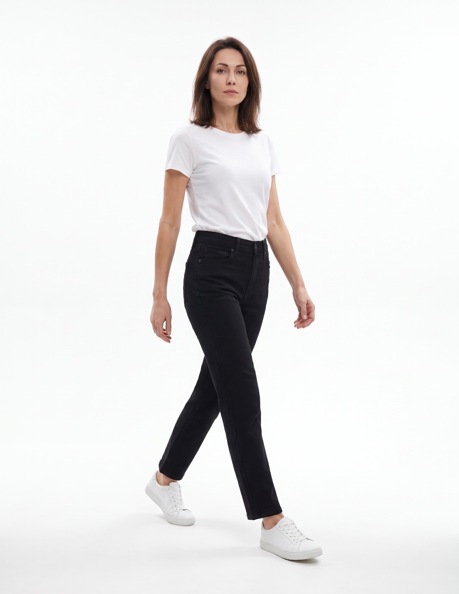 Jeans straight 909845-000 para mujer 3