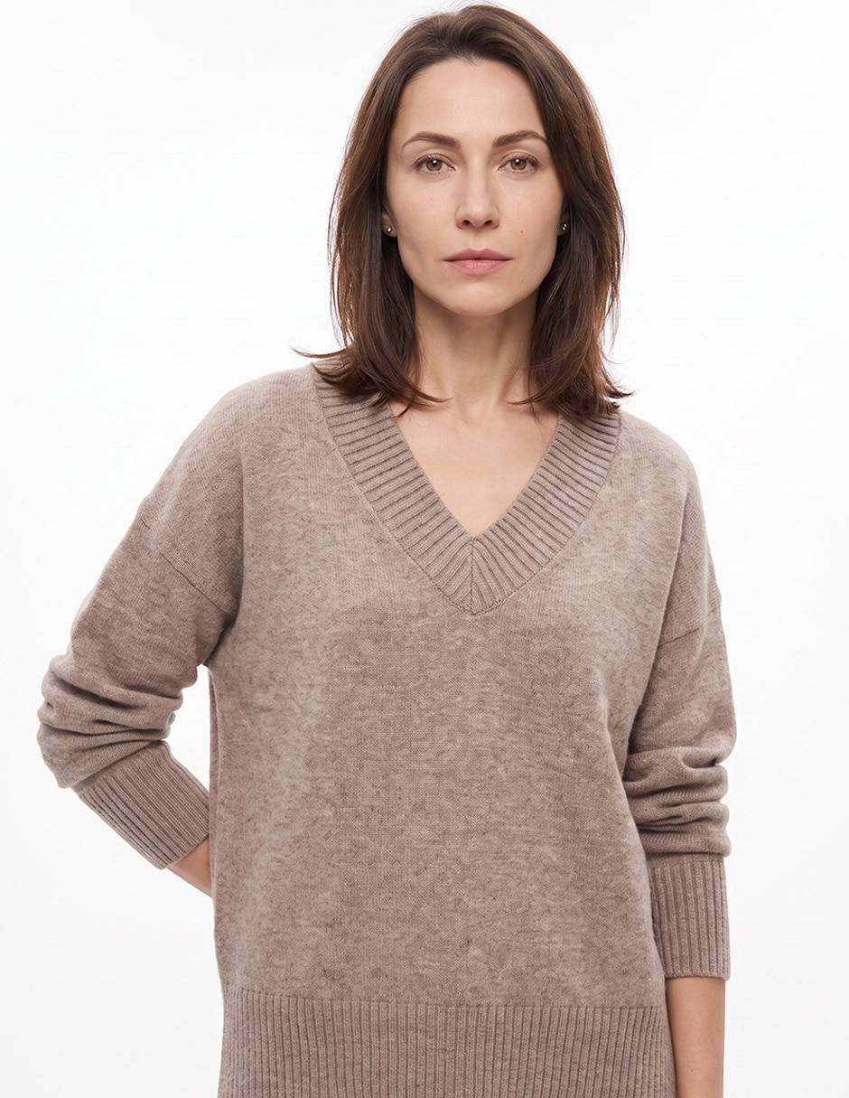 Suéter cuello v para mujer 2