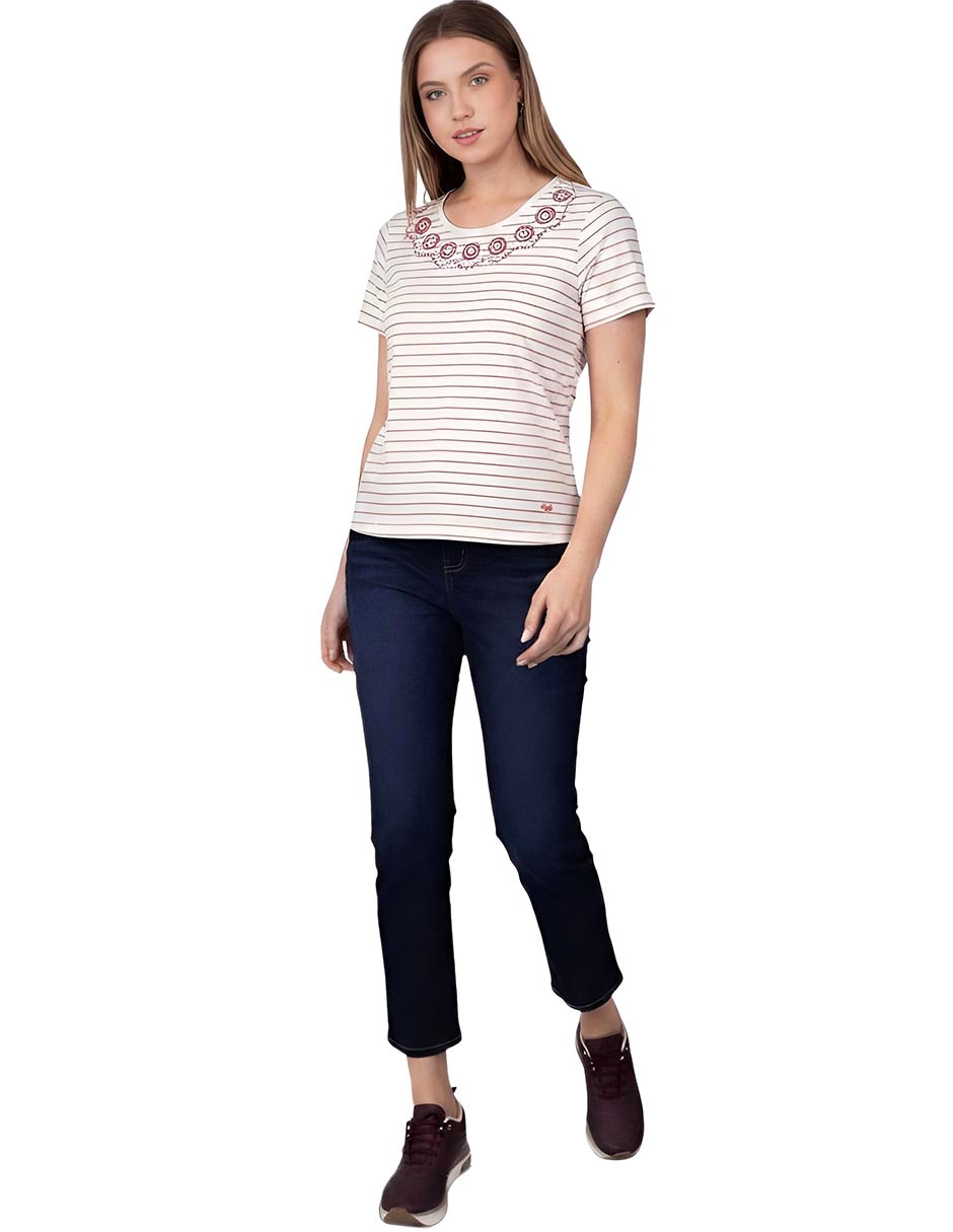 Playera manga corta Banhi cuello redondo mujer 4