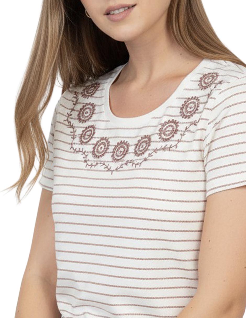 Playera manga corta Banhi cuello redondo mujer 3