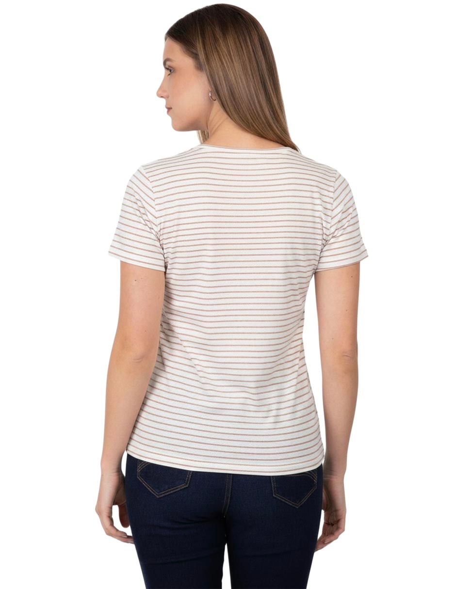 Playera manga corta Banhi cuello redondo mujer 2