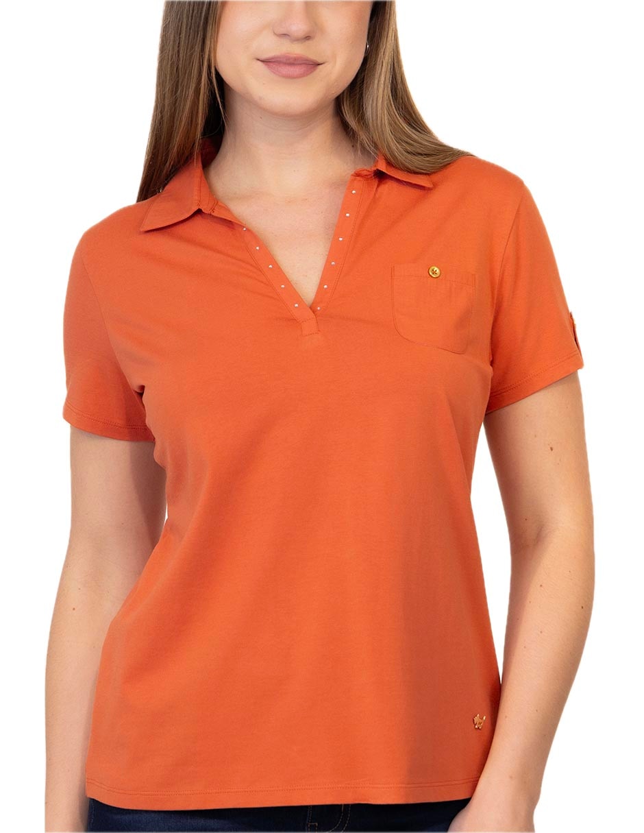 PLAYERA POLO FERRIONI M295, G, NARANJA
