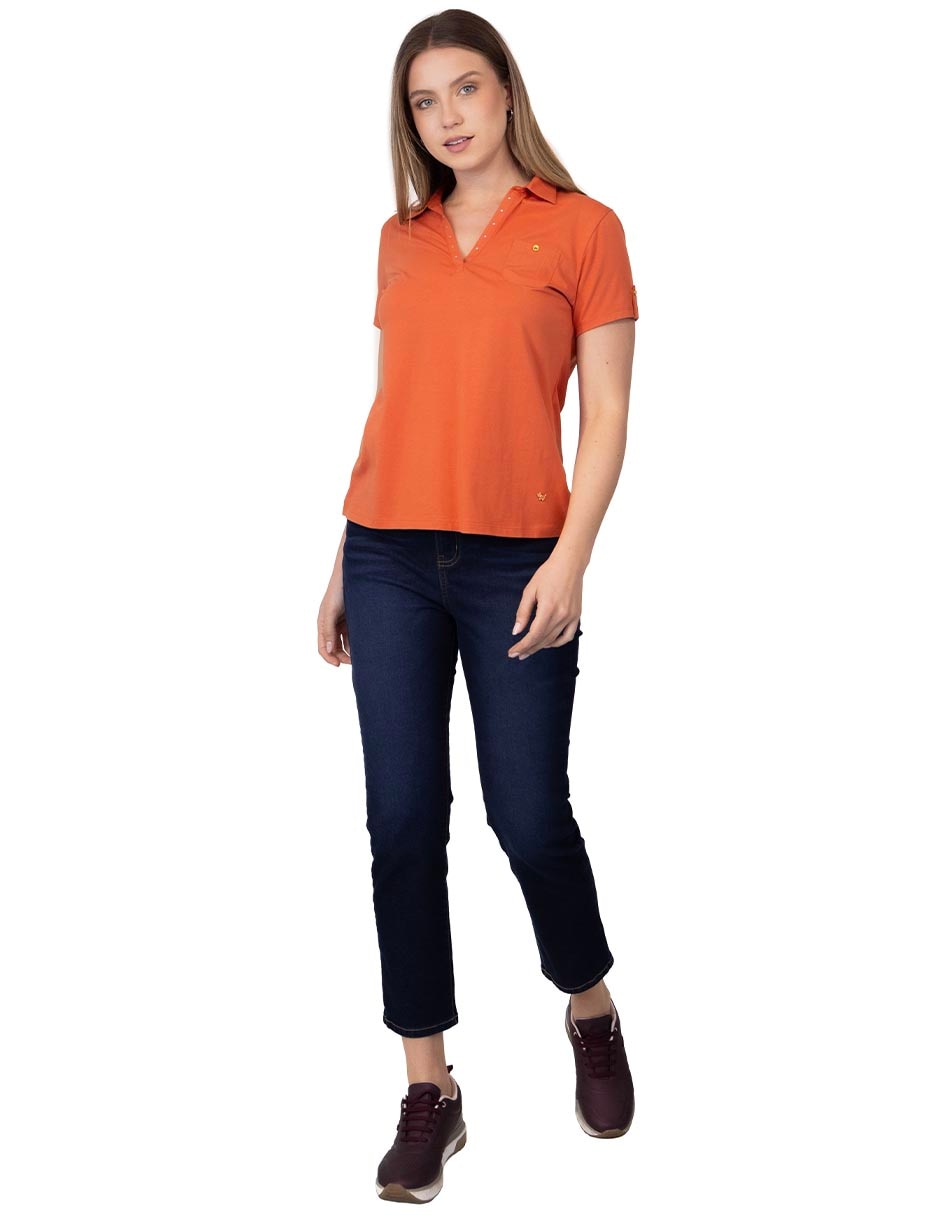PLAYERA POLO FERRIONI M295, G, NARANJA