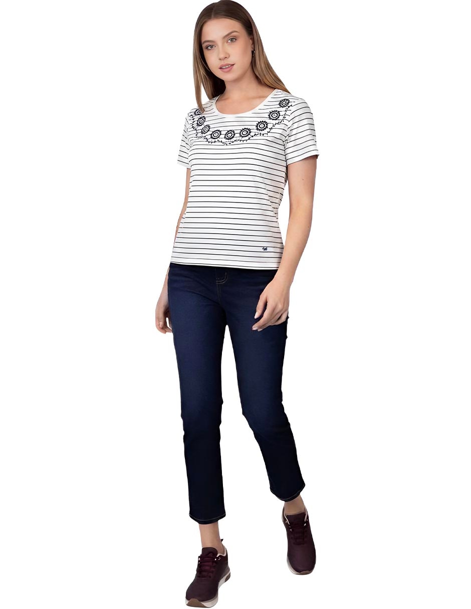 Playera manga corta cuello redondo para mujer 2