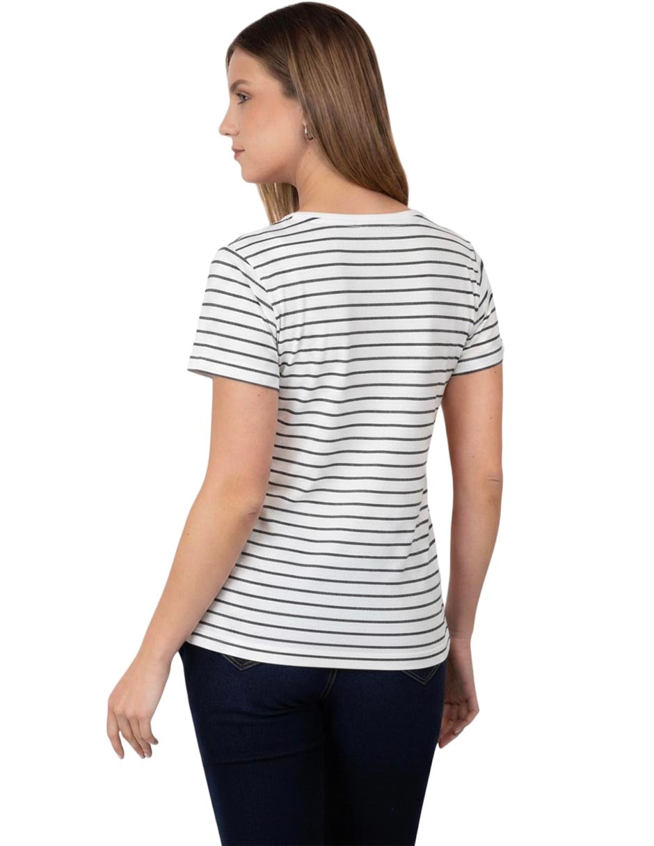 Playera manga corta cuello redondo para mujer 3