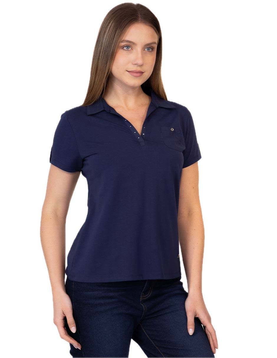 Playera tipo polo para mujer
