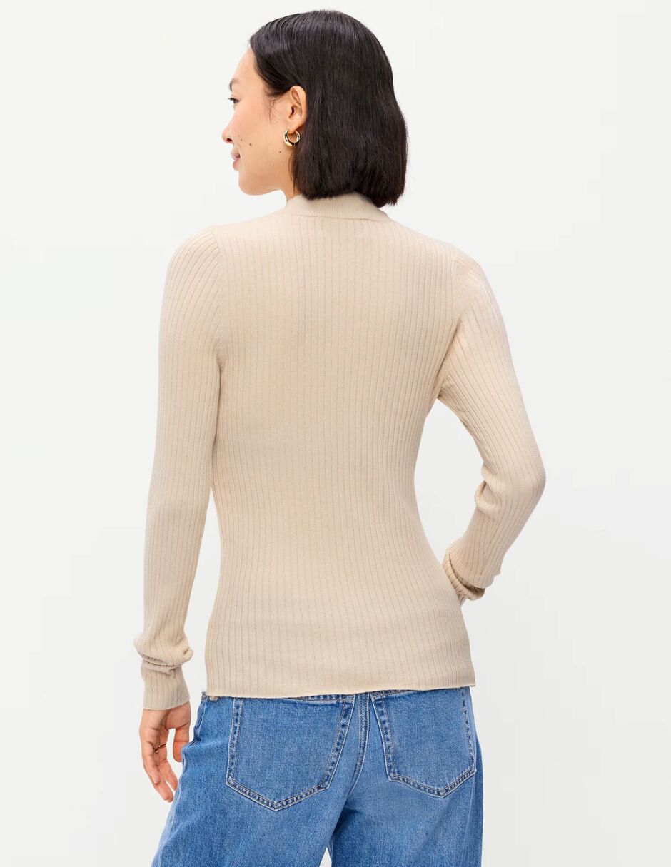 Playera manga larga cuello alto para mujer 2