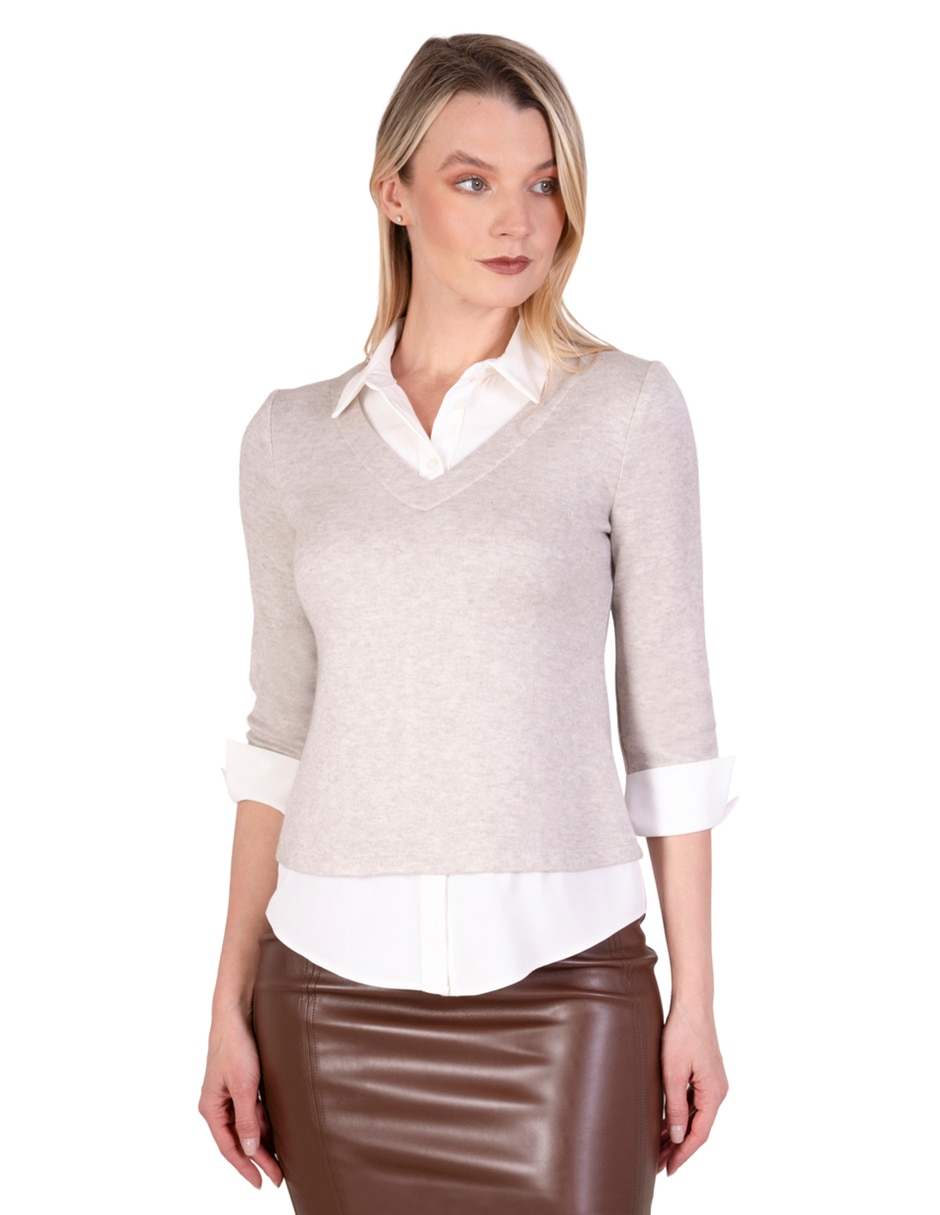 Blusa manga 3/4 para mujer Blusa manga 3/4 para mujer