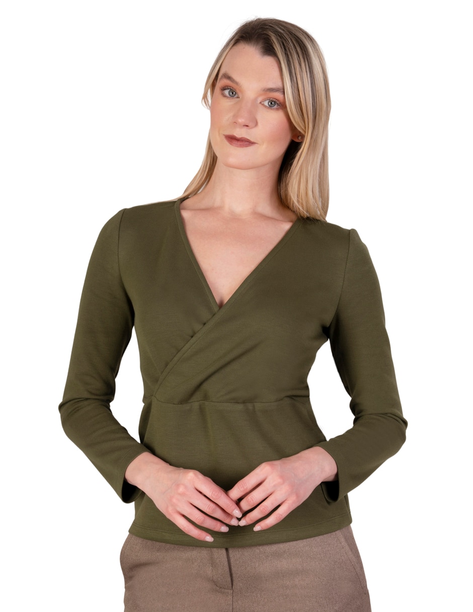 Blusa manga larga para mujer