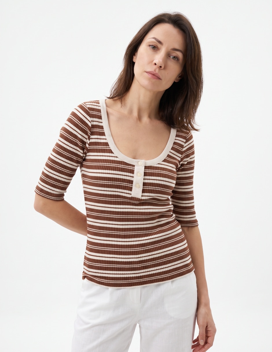 Playera manga corta cuello redondo para mujer Playera manga corta cuello redondo para mujer