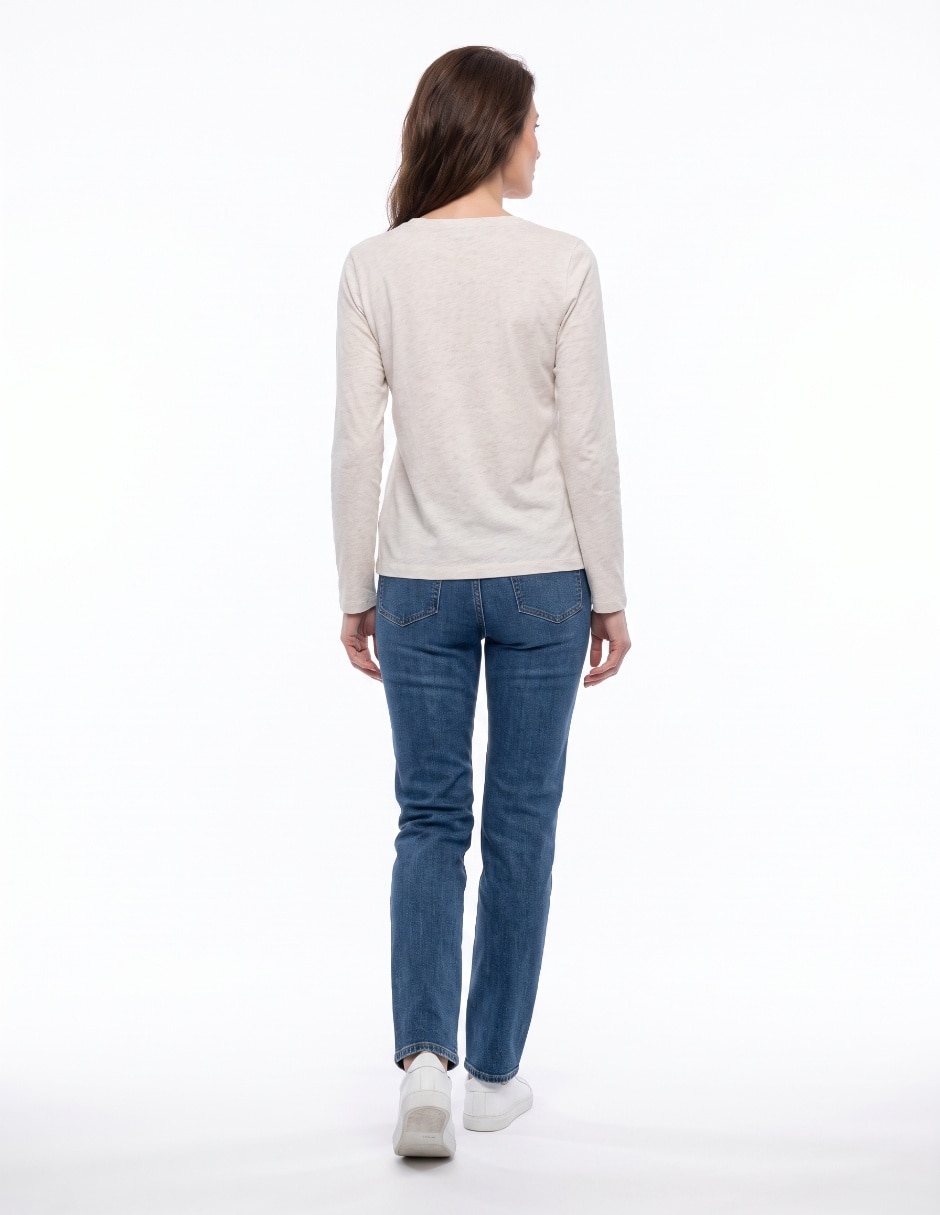 Playera manga corta cuello redondo para mujer 2