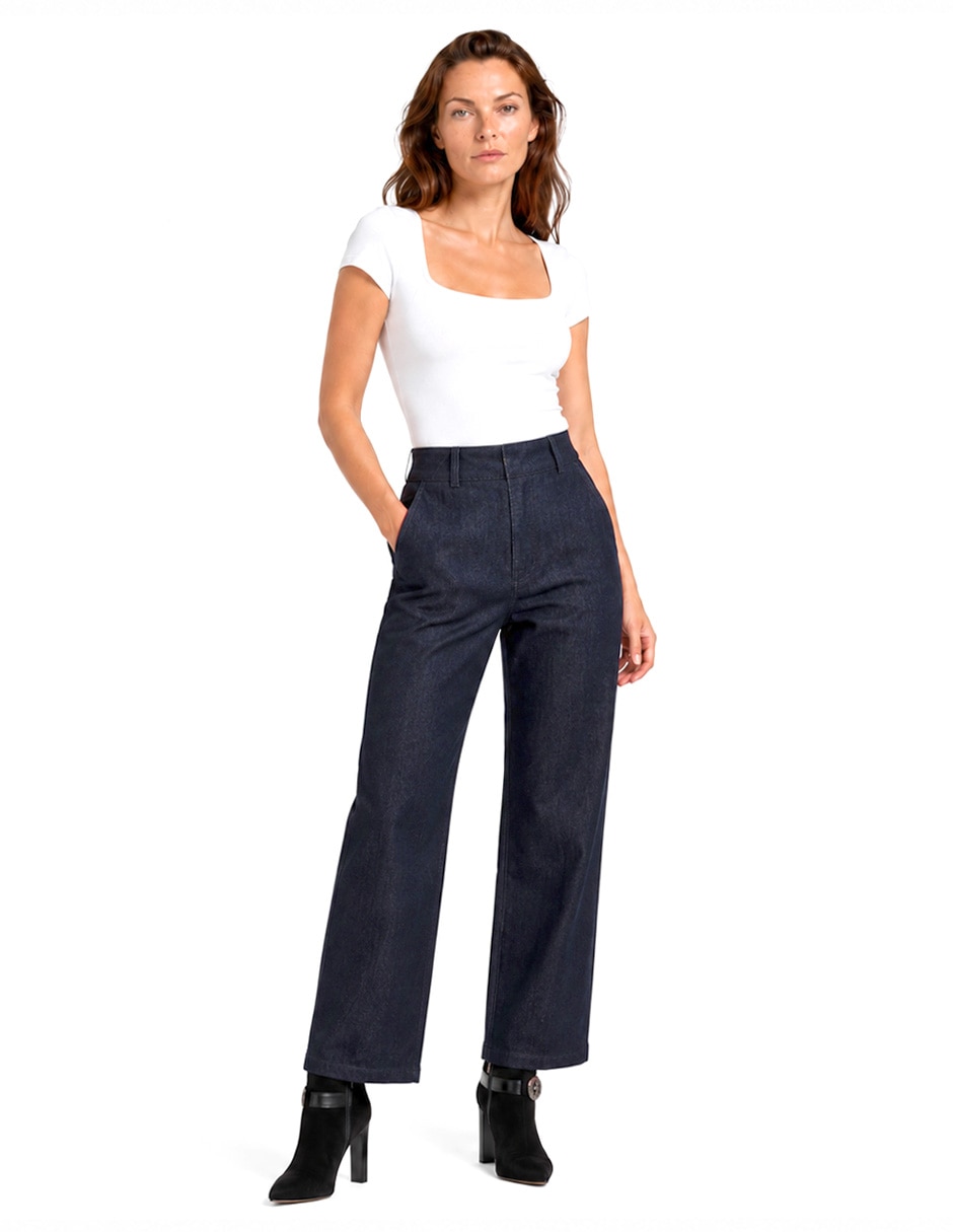 Jeans regular relajado cintura para mujer 2