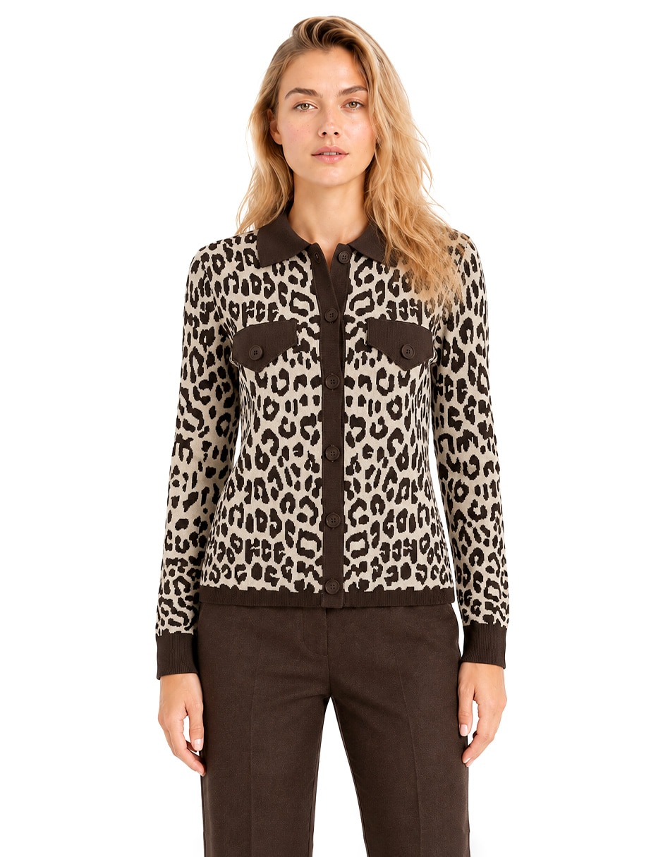 Suéter cuello camisero para mujer Suéter cuello camisero para mujer
