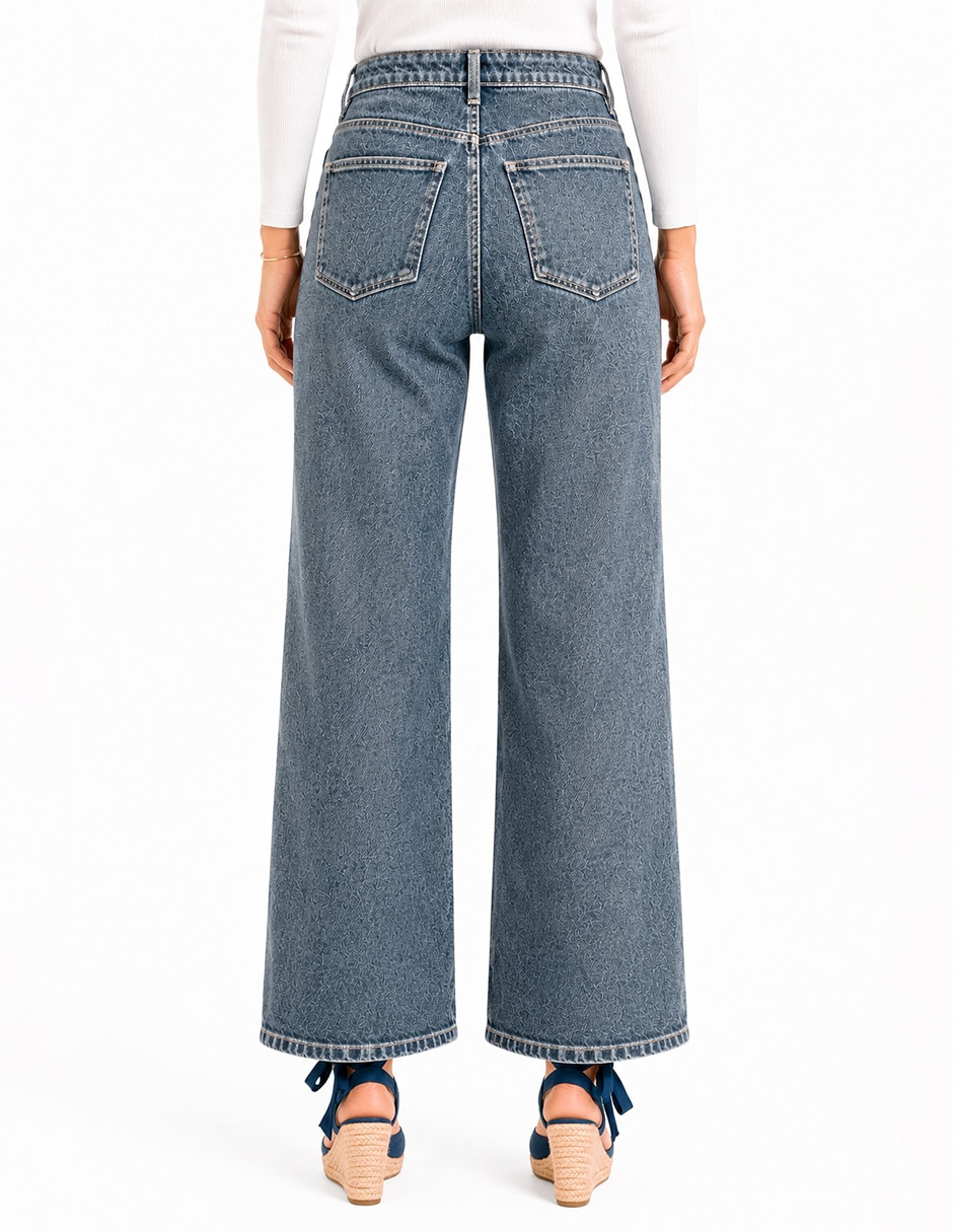 Jeans wide leg denim para mujer 3