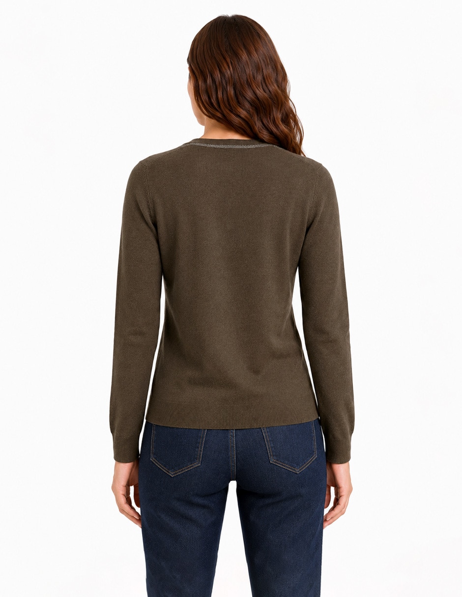 Suéter cuello v para mujer 3