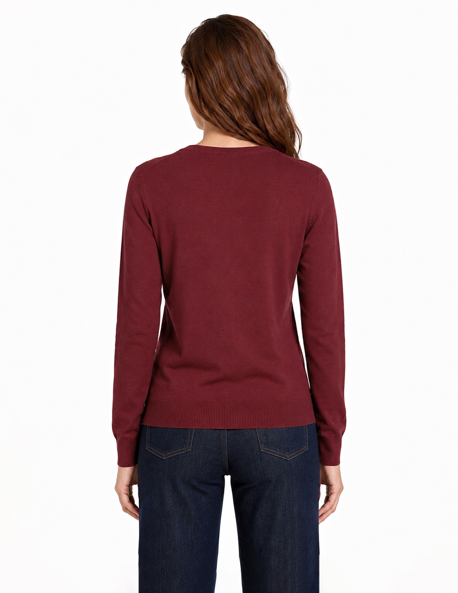 Suéter cuello v para mujer 3